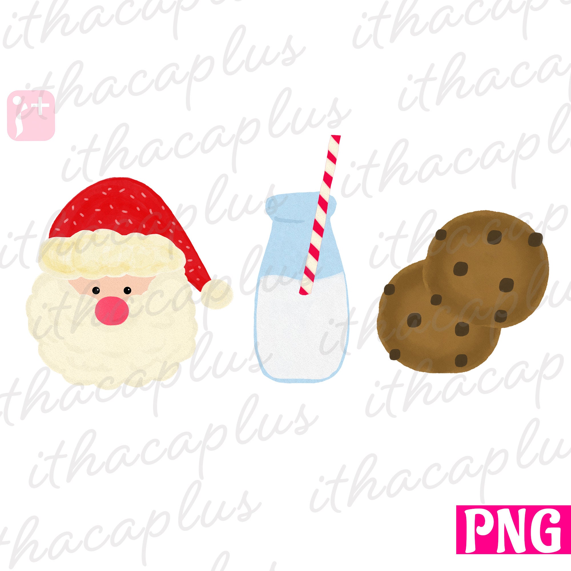 Santa Cookies Milk PNG Files for Sublimation Santa Clipart - Etsy
