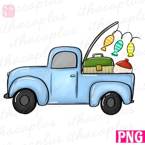 fishing png, fishing truck PNG,  watercolor fish clipart, fishing printable, summer sublimation, summer png, summer fishing png, lake png