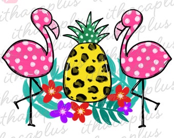 Flamingo png, png d’ananas léopard, clipart Flamingo, Flamingo imprimable, sublimation flamantole, png d’été, aquarelle Flamingo png