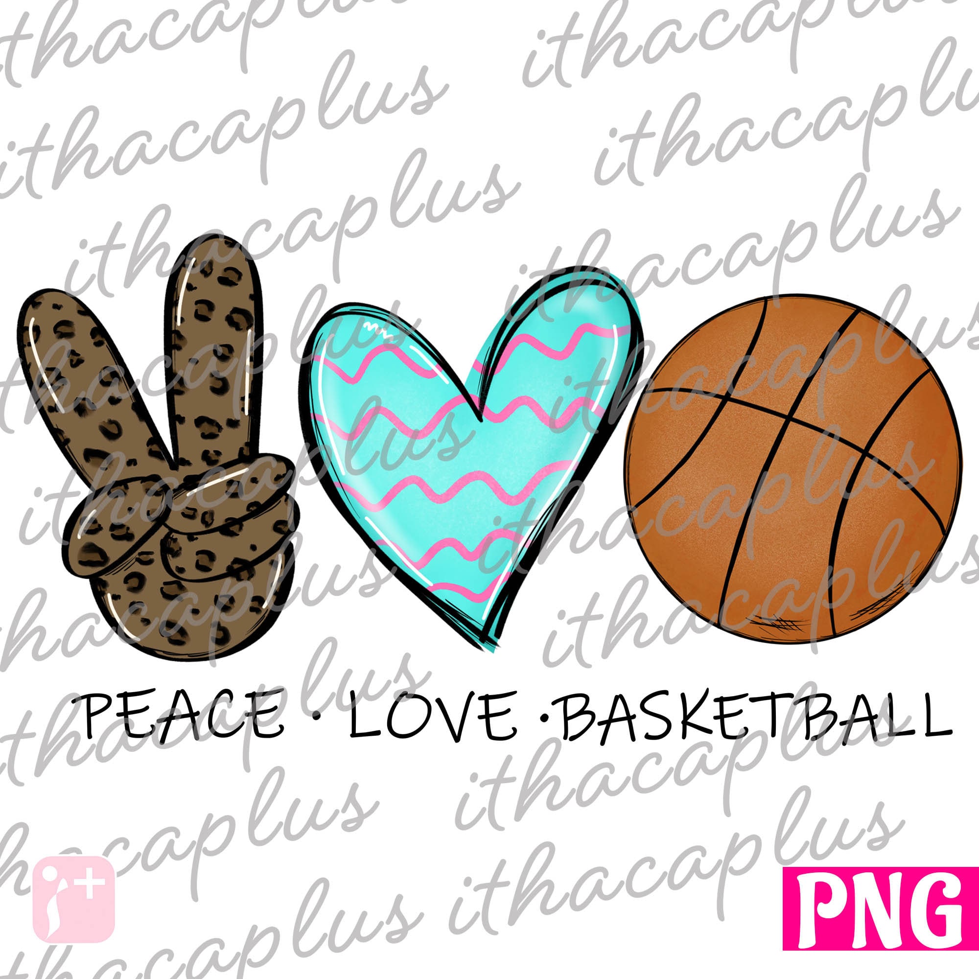 Peace love basketball png digital filebasketball printable