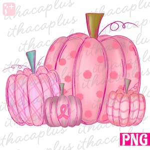 In October We Wear Pink Png - PINK Pumpkin, Fall Pumpkin, Breast Cancer, pink awareness ribbon png, sublimation, printable, clipart, digital