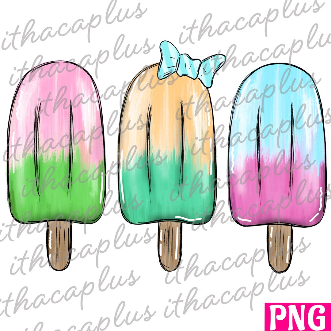 Summer PNG Girl, Watercolor Popsicles Png, Watercolor Popsicles ...