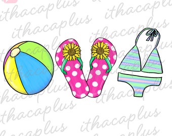 Flip Flops png, Beach Flip Flops PNG, Bikini png, Beach Ball printable, Flip Flops sublimation,, Beach Ball png, summer png, summer print