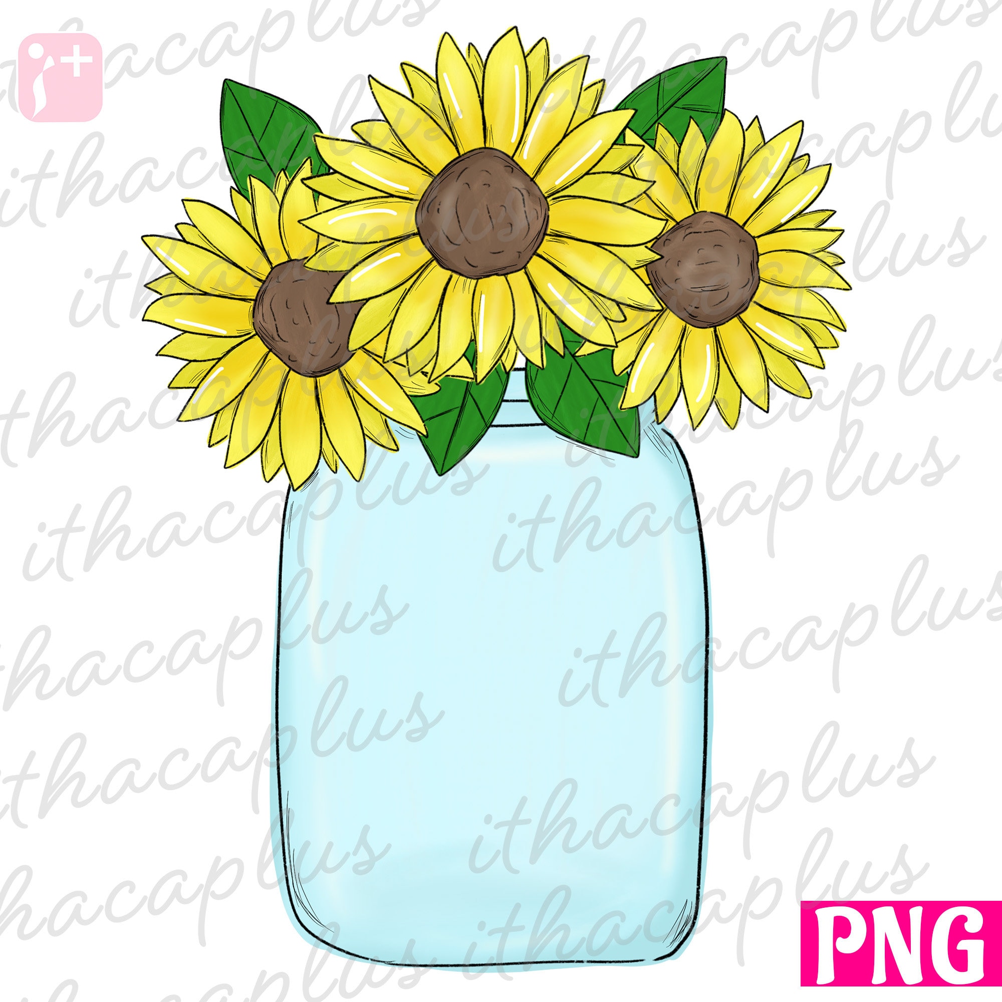 Sunflower Mason Jar Png Summer PNG Summer Mason Jar Png Etsy Finland