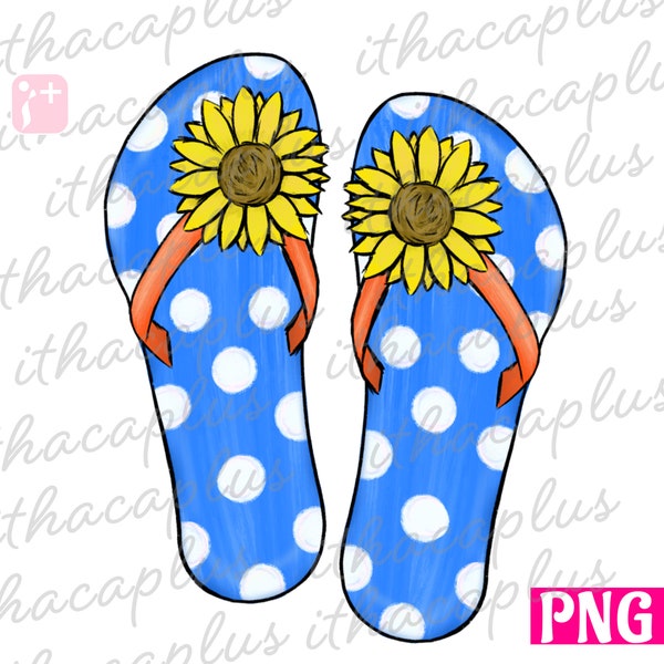 Tongs png, tongs de plage PNG, tongs clipart, tongs imprimables, tongs sublimation, tournesol tongs png