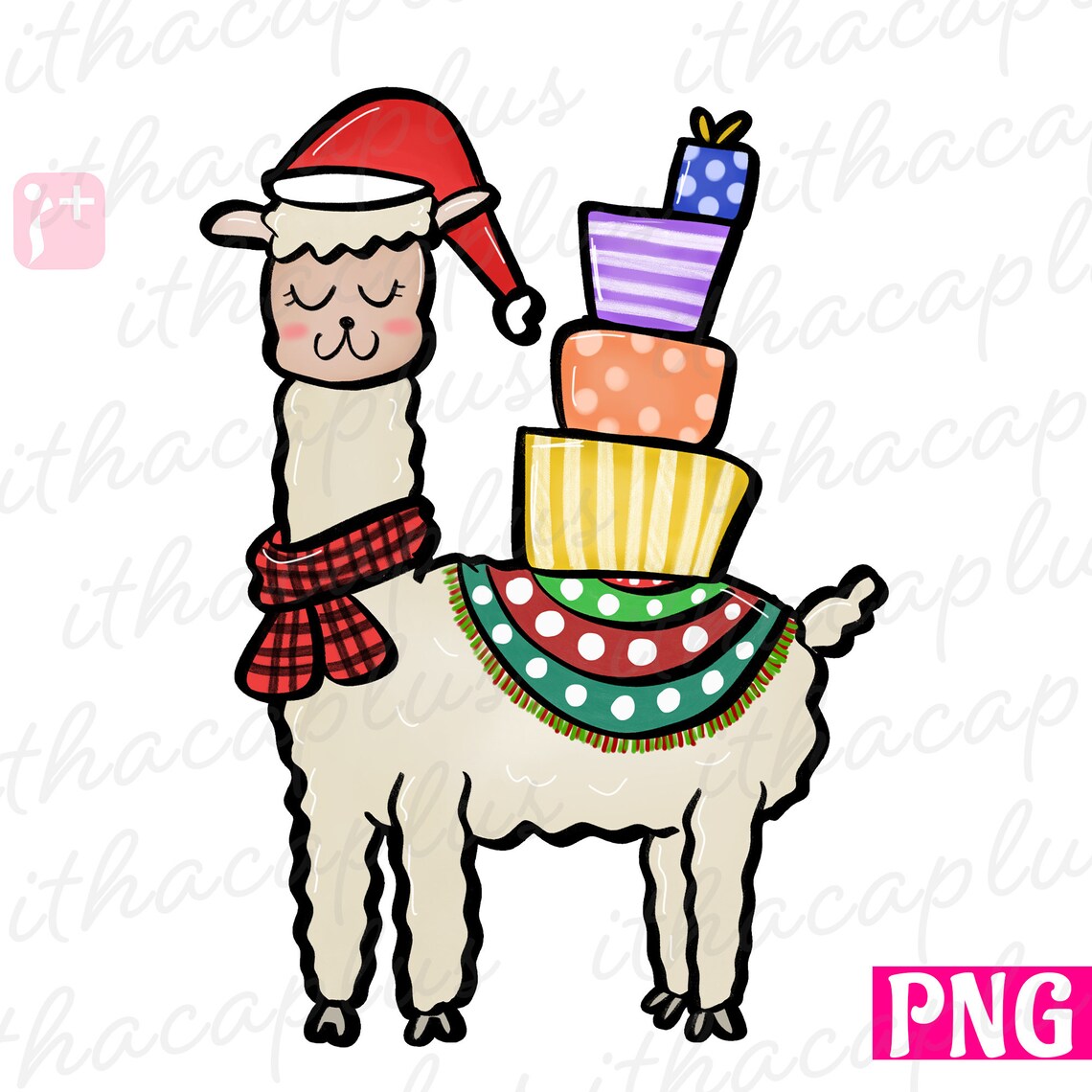 Christmas Llama Png Files for Sublimation llama Clipart - Etsy