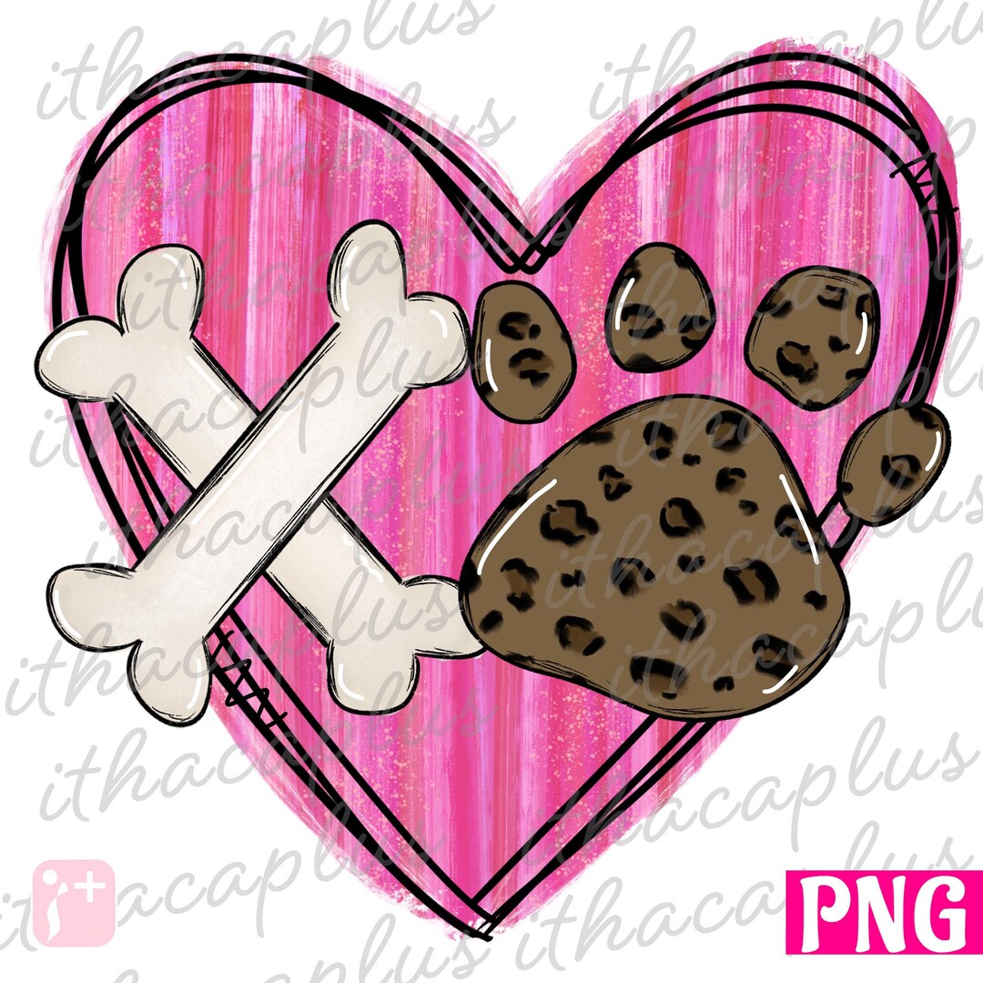 Valentines Day Sublimation, Xoxo Png, Paw Leopard Heart Design PNG ...