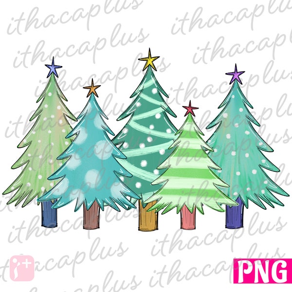 Christmas tree PNG , colorful Christmas tree digital, green Christmas tree clipart print, polka dots Xmas tree png sublimation, holiday png