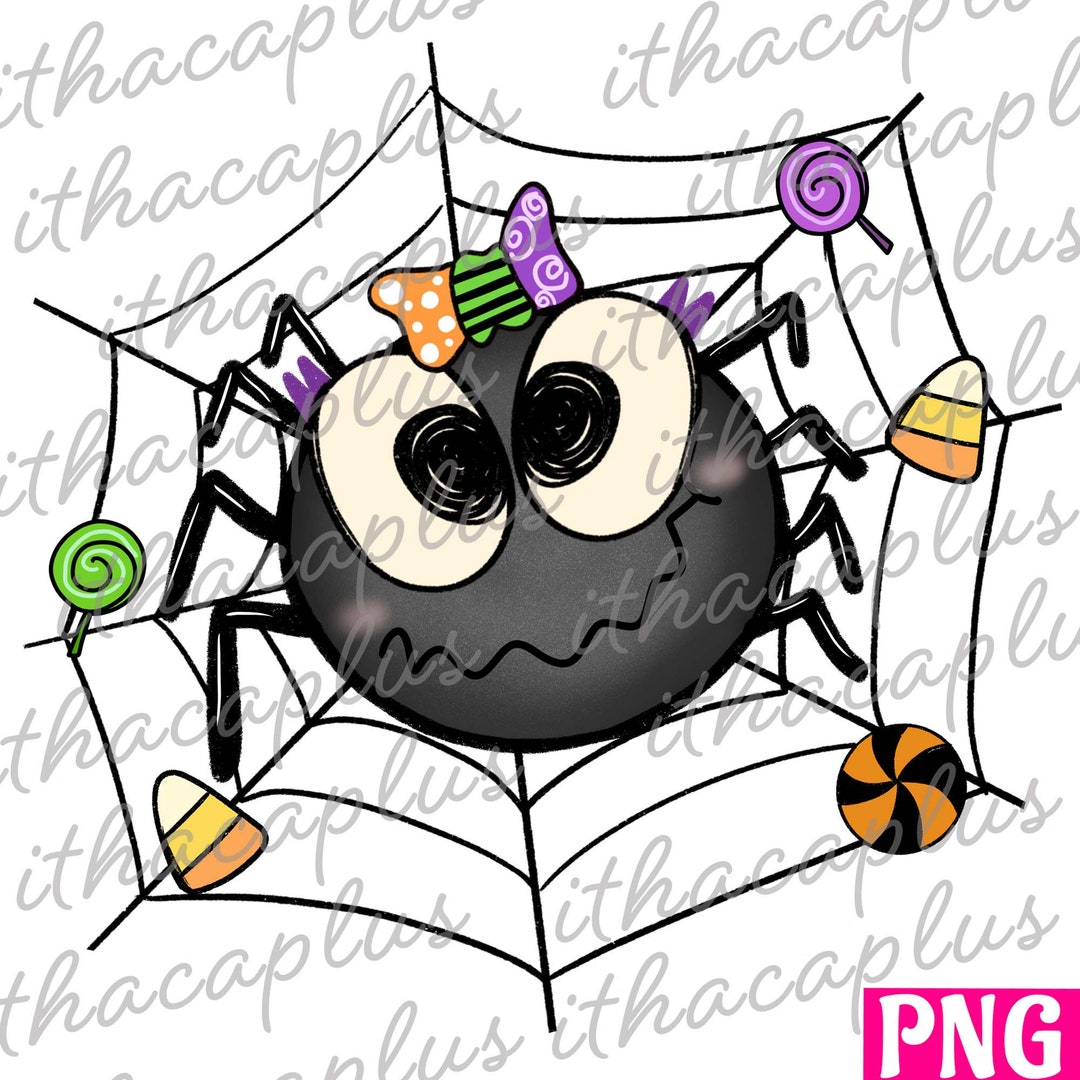 Spider Sublimation, Halloween Spider PNG Print Design for Girl, Digital ...