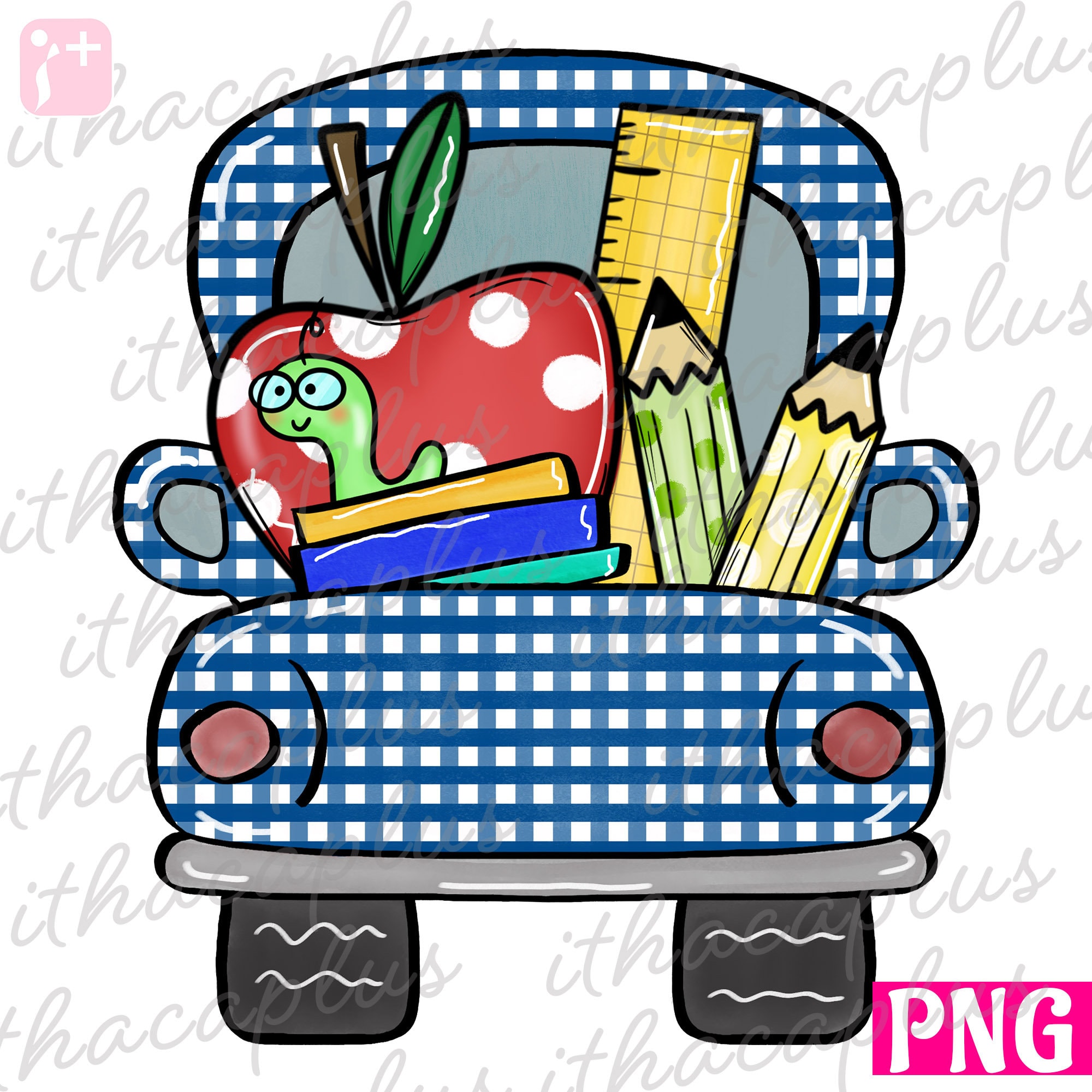 Back To School Png Apple Pencil Png Back To School Truck Etsy