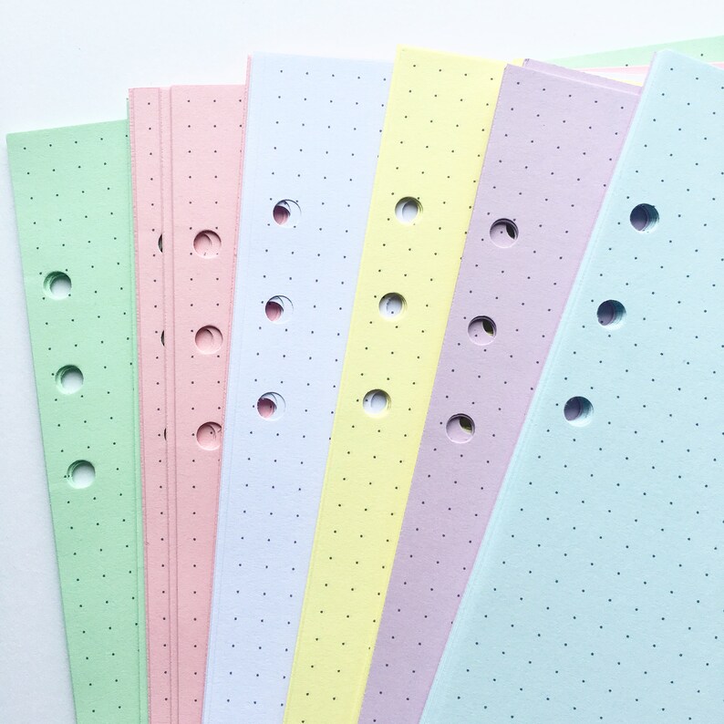 A5 Binder DOTTED Binder Inserts Printed Colour Organizer Etsy