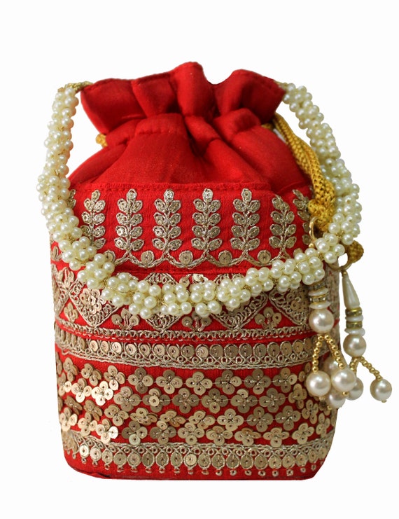 Buy KPH Rajasthani Traditional Silk Potli bag For Womans Wedding Potli Bag,  Ethnic Potli Wedding Potli Bag For Bridal, Return Gift Potli bags Pack Of 2  at Amazon.in