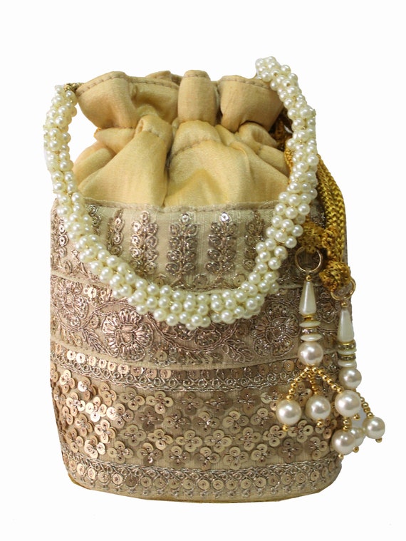 Buy Golden Potli Bag for Women Online from India's Luxury Accessories  Designers 2024