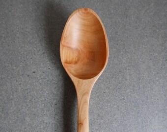 Plum wood hand carved long cooking and serving spoon 11.5 inch