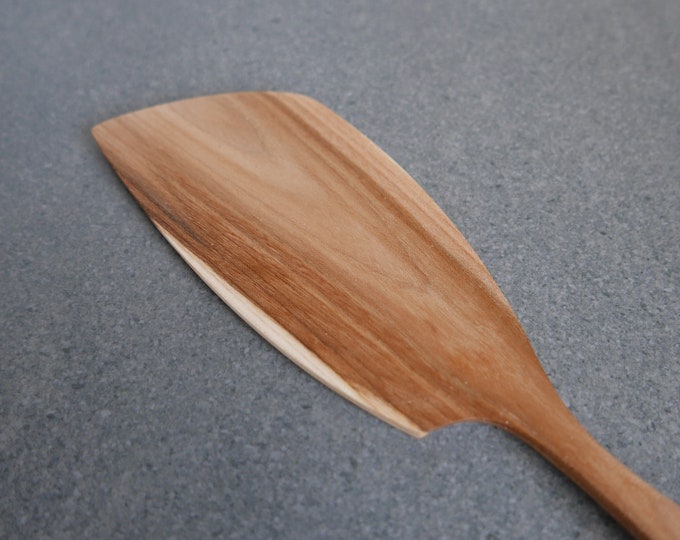 Mountain ash hand carved cooking spatula. Left-handed spatula. 11.5 inch