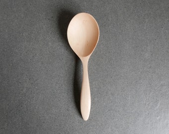 Maple wood hand carved serving spoon 8 inch