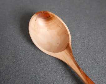 Plum wood hand carved long cooking and serving spoon 11 inch
