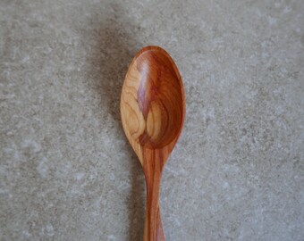 Medium plum wood hand carved spoon 7.5 inch (18.5 cm)