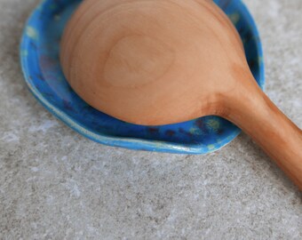 Handmade ceramic spoon rest