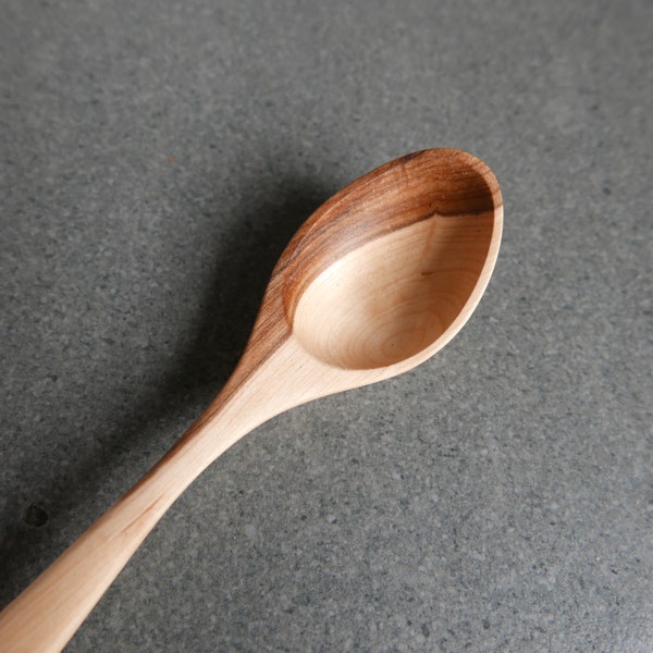 Medium mountain ash wood hand carved spoon 7.5 inch (19 cm)