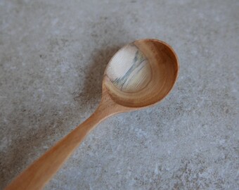 Spalted cherry wood hand carved spoon 5.5 inch