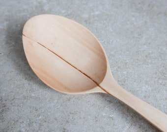 Large apple wood hand carved cooking spoon 11.5 inch (29 cm)