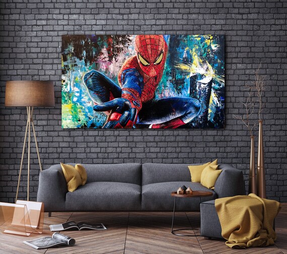 Spider Man Superhero Painting Marvel Deadpool Iron Acrylic - Spiderman Wall Mural Huge Superhero Marvel Spider Man Superhero Painting Marvel Deadpool Iron Acrylic - Spiderman Wall Mural Huge Superhero Marvel