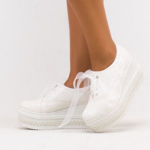 Bridal Shoes - Custom Design White Wedding Shoes for Brides , Bridesmaids, Elegant & Comfort Fit, Perfect for Your Special Day
