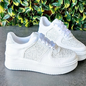 Wedding Sneakers, Personalize Bridal Shoes Lightweight sole, Comfortable design, custom design options wedding sneakers for brides