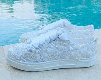 White Glitter or Ivory Glitter Bride Shoes Lux Quality New Design