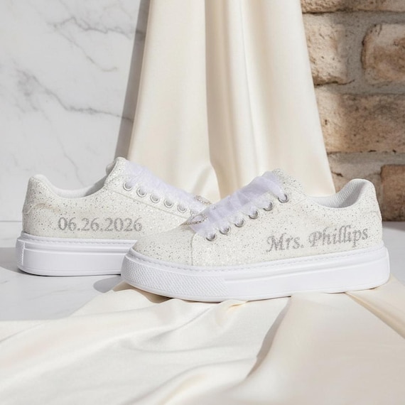 Custom Glitter Shoes Comfy Flat Sole Wide Fit Removable Insole Made to Any Color