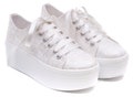 Customizable Lace Bridal Sneakers, Satin Wedding Shoes product logo
