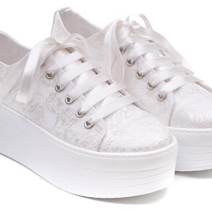 Bridal Shoes Custom Lace Sneakers bridal wedding shoes desinger  Over Satin Wedding Shoes Very Comfortable and Stylish Style  Luxary quality