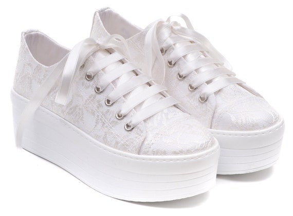 Bridal Shoes Custom Lace Sneakers bridal wedding shoes desinger  Over Satin Wedding Shoes Very Comfortable and Stylish Style  Luxary quality