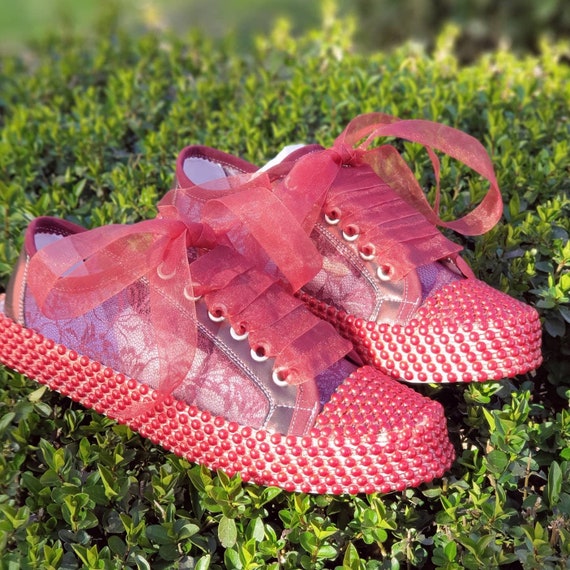Wedding Shoes Burgundy Pearl   Pearl and Burgundy Lace color options pearls color options , shoes for bridesmaid desing wedding