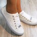 Bridal Shoes Luxury White Pearl White Sparkles Custom Converse Customization Options Wedding Bridal Shoes (Free Customize) 