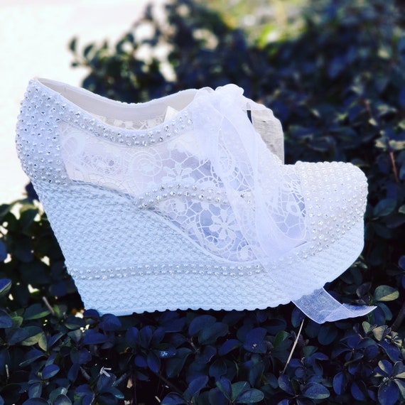 Wedding Shoes Bridal Shoes Wedge Heel 