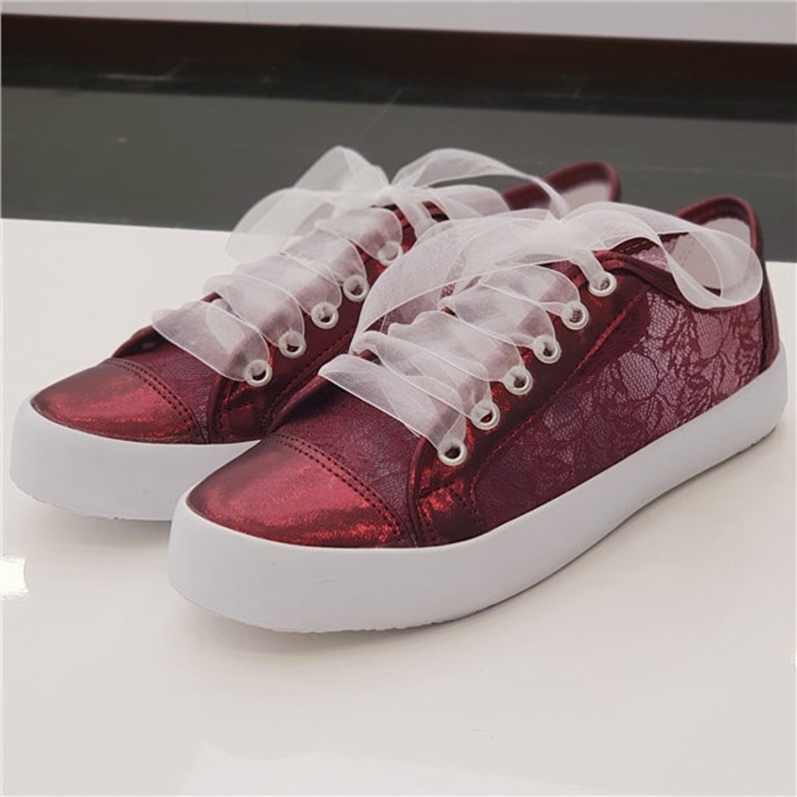 converse bride burgundy color brides for wedding image 1