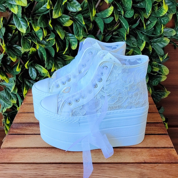 Customize Bridal shoes Ivory or White Height Adjustment Sport Bridal Wedding Shoes Comfort Desing