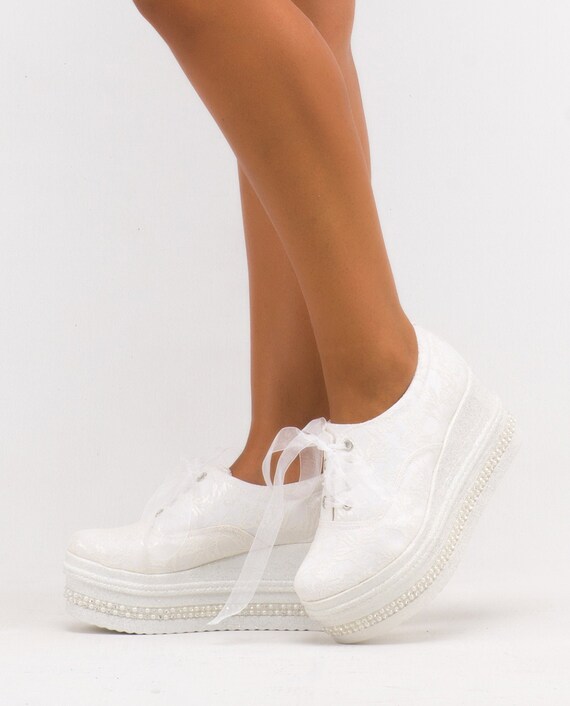 Bridal Shoes - Custom Design White Wedding Shoes for Brides , Bridesmaids, Elegant & Comfort Fit, Perfect for Your Special Day