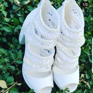 Bridal sandals heleed  lightweight custom design  bride shoes  ankle sandal for brides Princess Bride 7cm heel