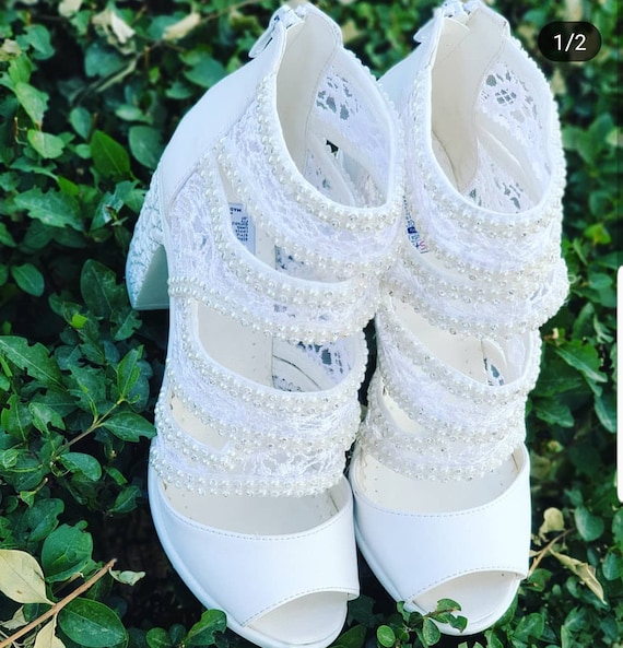 Bridal sandals heleed  lightweight custom design  bride shoes  ankle sandal for brides Princess Bride 7cm heel