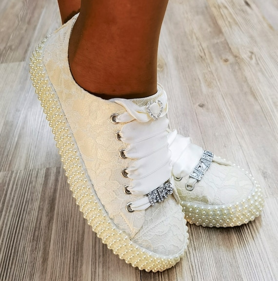 Luxury Bridal Shoes Customizable Ivory or White Bridal Shoes  Pearl finish Height Options Special Edition (Free Customize)