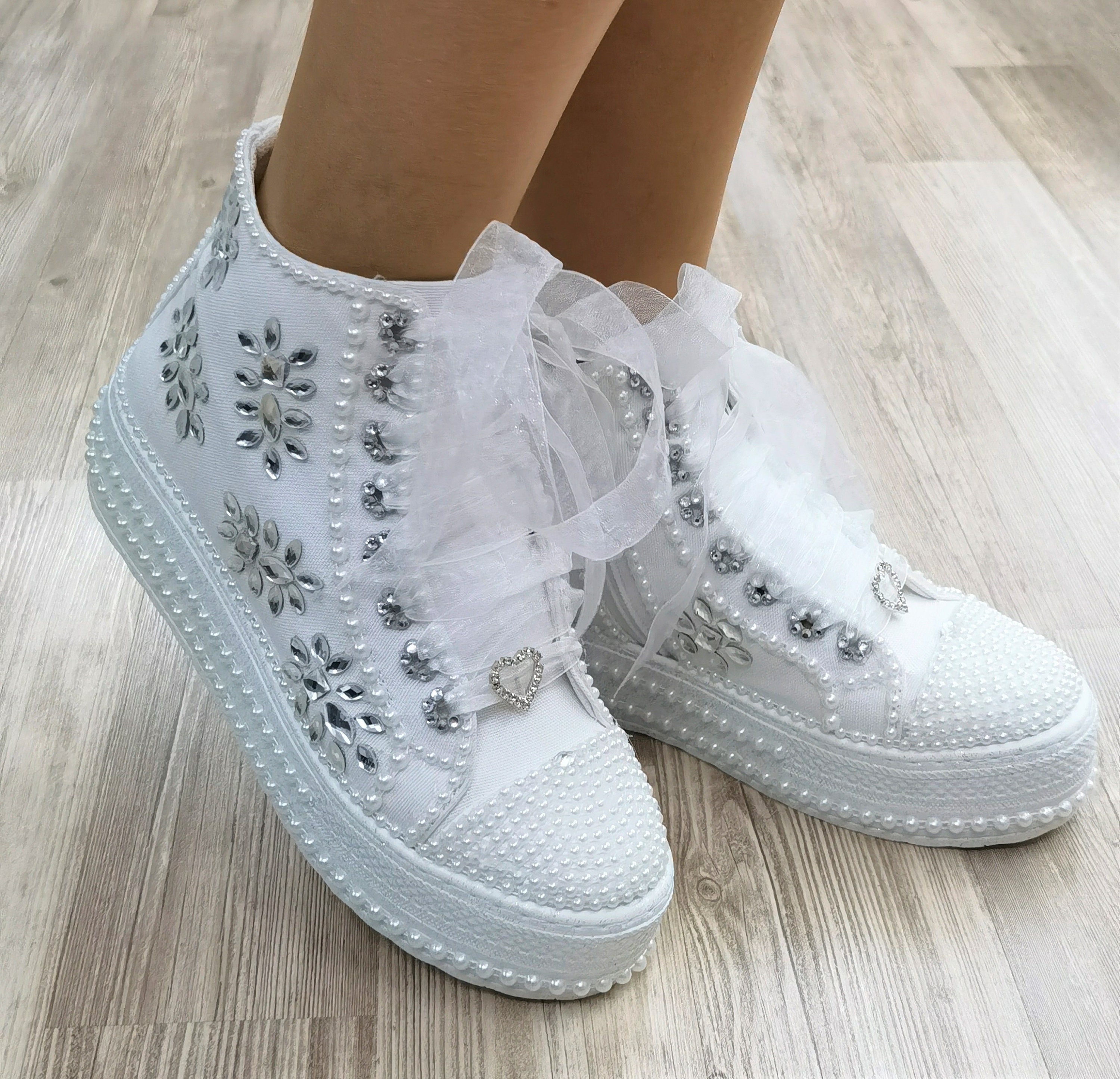 Bedazzled tennis shoes for deals wedding