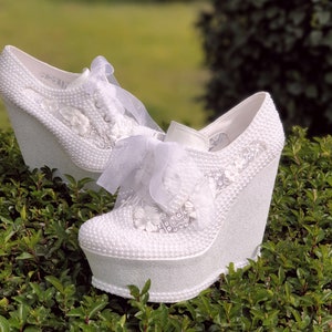Wedding Shoes, Platform Shoes, Wedding Shoes, Bridal Shoes, Wedding Heels, Women&#39;s Wedding Shoes, Bridal Shoes, Lace Shoes, Lace Heel