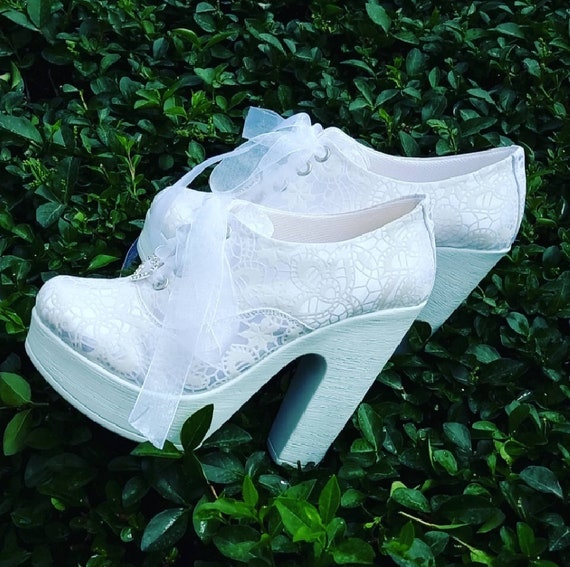 halcón Dando Rebaja Zapatos de tacón de novia Tacones de plataforma Diseño - Etsy México
