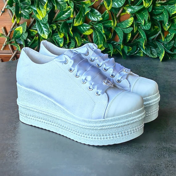 Customize Bridal Shoes  Custom Wedge Heel Sport Bridal Shoes Comfortable Bridal Shoes Height Options Stilo Desing