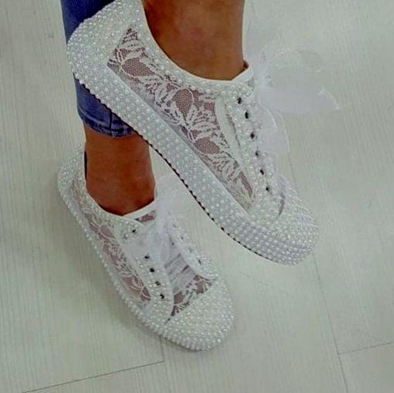 wedding shoes for bride  White color diamond and pearl plated original Stilo bridal shoes special design