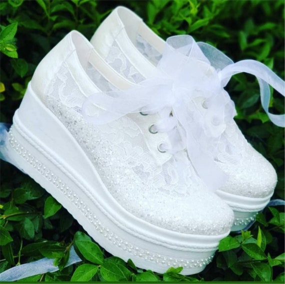 Bridal  White Bridal shoes wedding bridesmaid custom design bridal shoes
