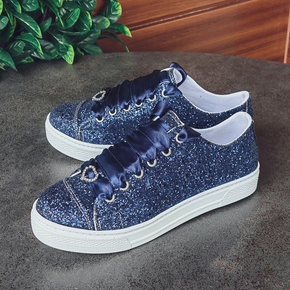 Navy Blue shoes Bride  Desing Glitter color shoes wedding dress navy blue shoes bridal shoes for bride color Special Shoes options New